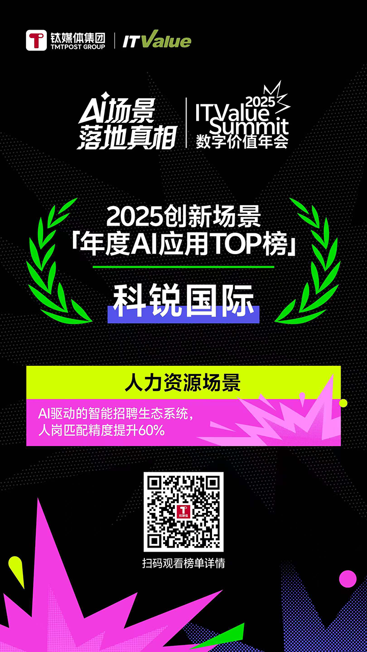人力资源公司JDPAY钱包官网国际的人工智能招聘匹配模型荣获钛媒体年度最佳场景实践TOP15
